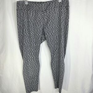 Philosopy Republic Clothing Black/Grey Heathered Exercise Leggings Plus Size 3X